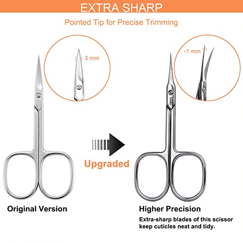 Thrau Cuticle Scissors Extra Fine For Women And Men, Profession Stainless Steel With Precise Pointed Tip Grooming Blades, Manicure, Pedicure, Or Trim Nail, Eyebrow, Eyelash, And Dry Skin #TOP1
