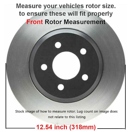 Image of Detroit Axle - Front Brake Kit for 1995-2002 Toyota 4Runner Drilled & | Slotted Disc Brake Rotors Ceramic Brakes Pads 1996 1997 1998 1999 2000 2001 Replacement 12.56 inch Rotor