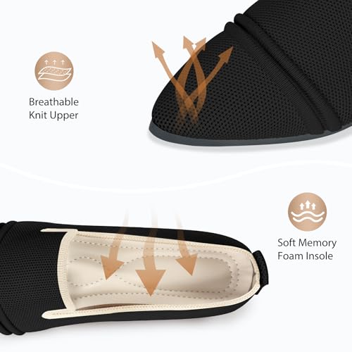 Flats for Women Pointed Toe Loafer Flats Shoes Knit Breathable Comfortable Dressy Casual Slip On Flats for Walking Work Business4