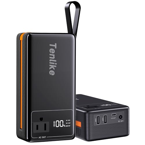 Portable Power Station 96.9Wh Power Bank for Camping Essentials Large Lithium Battery Small Electric Generator with 110V 120W AC Plug in Output 60W Type-C Laptop Home Backup Outdoor Emergency, Black