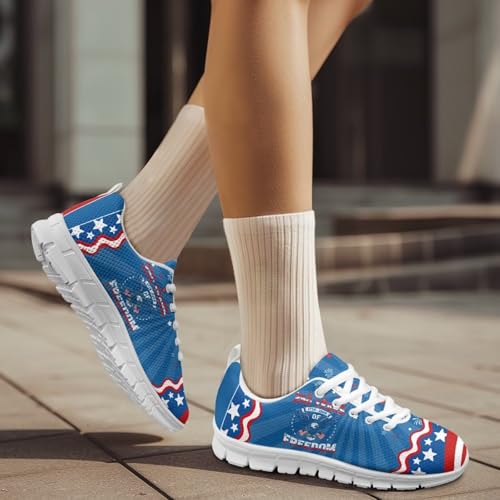 Image of Jeiento American Flag Shoes Men's Fashion Sneaker Sports Running Shoes Causal Travel Walking Flat Shoe Breathable