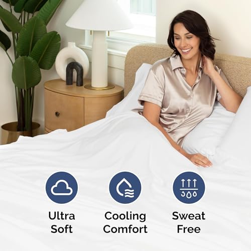 Image of Split California King Bed Sheet Set - 5 Piece Split Cal King Sheets - White | Ultra-Soft, Breathable & Cooling - Comfy, Wrinkle & Fade Resistant - Fits 8 inch to 16 inch Inch Mattress with Deep Pockets