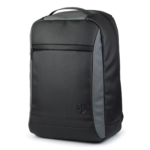 LUGARE The Aeris 25L Laptop Backpack-Onyx Eclipse Vegan Leather & Water-Resistant Nylon | Fits 15.6” Laptop|Padded Sleeve| 5 Pockets|Unisex Office, Travel & College Bag | 1-Year Warranty