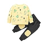 [Cousannory] トップス 子供服 ジャージ 上下セット ロングパンツ 女の子 男の子 tシャツ 長袖 ベビー パーカー トレーナー セットアップ 可愛い 恐竜柄 赤ちゃん 長ズボン トップス キッズ スポーツウェア 柔らか カジュアル 秋冬 運動 通学(Aベージュ,100)