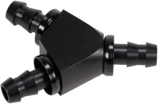 Fleece Performance - Universal 3/8in Aluminum Y Barbed Fitting (For -6 Pushlock Hose) - Black Anodized (FPE-FIT-Y06-BLK)
