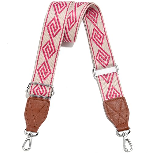 Image of Purse Strap,1.5 inch Leather End Shoulder Strap Adjustable Replacement,Retro Multi-Pattern Crossbody Bag Straps