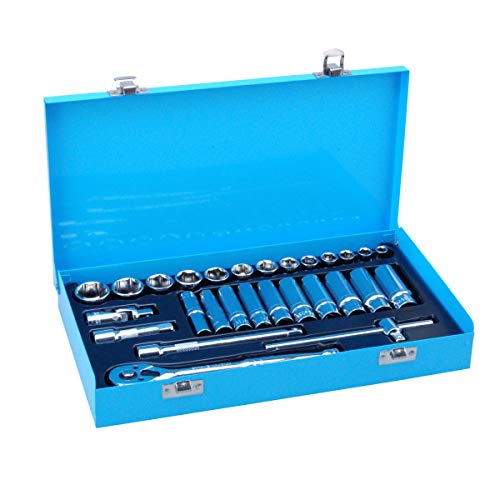 Bluespot 01547 28pce 3/8" Drive Metric Socket Set (8-24mm), Variety pack