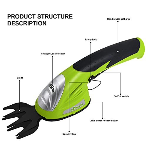 Akku-Grasschere Gardtech 2 in 1 kabellose Grasschere 3,6 V für Gärtner