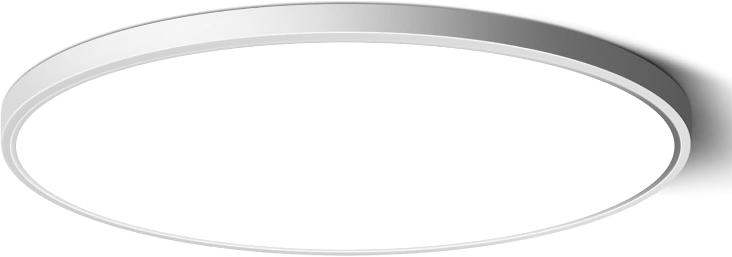 LEDLightsWorld 15.7inch 32W LED Flush Mount Ceiling Light, 5000K LED Ceiling Light, 3800LM, Super Bright Round Flat Modern Lighting Fixture for Bedroom, Living Room, Dining Room