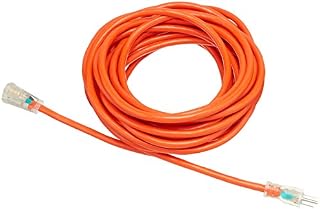 AmazonBasics 12/3 SJTW Heavy-Duty Lighted Extension Cord | Orange, 50-Foot