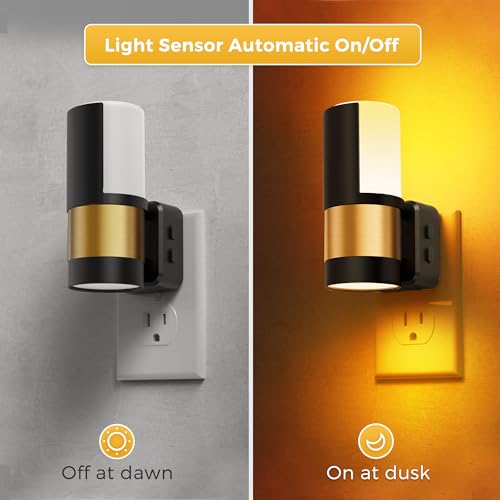 Image of L LOHAS LED Night Lights Plug into Wall, 2 Pack, Plug in Night Light, Soft White /Cool White /Amber, Dimmable Backlit Nightlight with Light Sensor, 180 Rotatable Nightlights Plug in Wall for Hallway