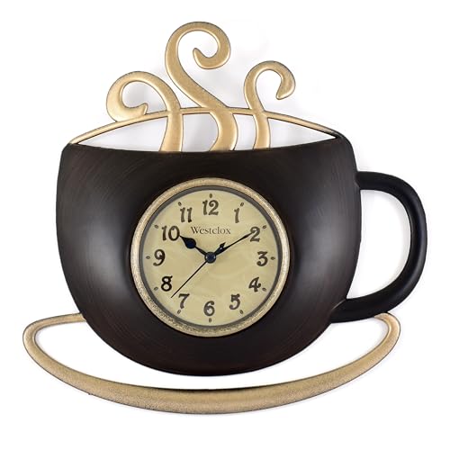 Westclox 10-Inch Cappuccino Wall Clock - Stylish Coffee...