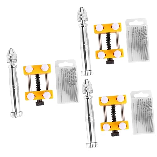 Operitacx 3 Sets Wenwan Hand Drill Hand Drill for Resin Drill for Jewelry Resin Tools Black Street Lanterns Drill Kit Wire Twisting Tool Mini Rotary Tool Aluminum Alloy Hole Punch