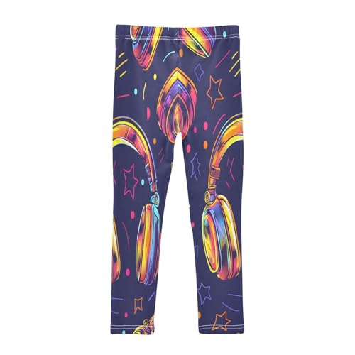 Bolaz Toddler Girls Leggings Printed Yoga Pants Leggings Headphones Retro Disco for Kids2