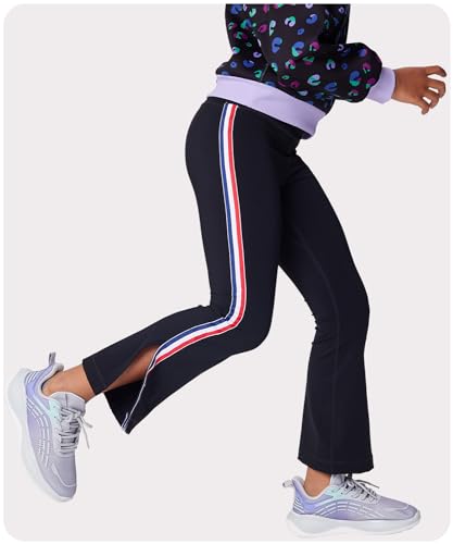 Girl's Flare Leggings with Split Hem, Stretchy Bootcut Yoga Pants Wide Leg Athletic Bottoms for 5-14Y2
