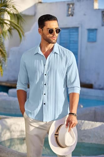 Image of ROYALSCOUT Men's Popcorn Full Sleeves Casual Shirt | Men Stylish Regular Fit | Button-Down Stylish Shirt for Party & Casual Wear