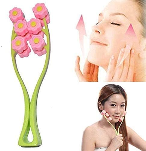 ACS MART Flower Type 6 Roller Wheels Face Lift Cheek Massager Slimming Remove Chin Anti Ageing, Reduces Double Neck Facial Massager Beauty Tool-image-38
