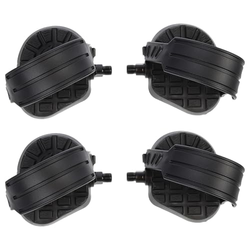 Pédales pour vélo d'appartement en plastique noir avec sangles réglables (2 paires)