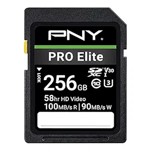 PNY 256GB PRO Elite Class 10 U3 V30 SDXC Flash Memory Card - 100MB/s, Class 10, U3, V30, 4K UHD, Full HD, UHS-I, Full Size SD