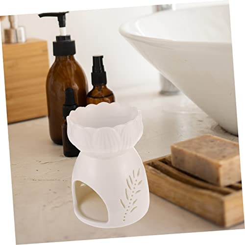 Brûleur à huile essentielle en céramique blanche | Set de 2 diffuseurs pour bougie de salon