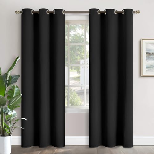 YoungsTex Black Out Curtains 84 Inches Long, Room Darkening Drapes with Grommet Privacy Blackout...
