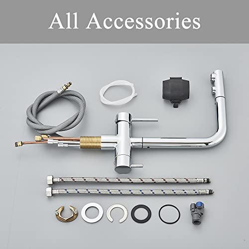 Robinet mitigeur 3 voies pour purificateur d'eau au design chrome avec douchette - 4