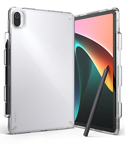 Image of Ringke Fusion Compatible with Xiaomi Pad 5 / Pad 5 Pro (11 Inch, 2021 Model), Clear Hard Polycarbonate Back Cover Shockproof Flexible Bumper with Overcharge Protection Pen /Stylus Holder - Clear