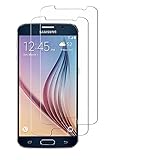  wortek Tanque [3 Pieza] Protector de Pantalla de Cristal, Protector de Pantalla [Anti Arañazos, Ultra Clear] 9H Protector de Pantalla Cristal Protector – Varios Modelos S6 Samsung