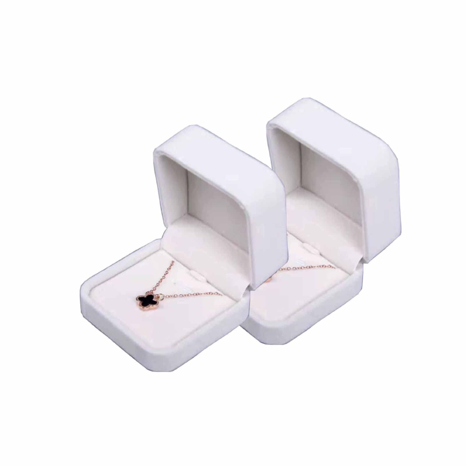 FAYADA2 Pieces White Velvet Pendant Necklace Case Classic Jewelry Gift Box for Wedding Christmas Thanksgiving Birthday Gift Displays Showcases Boxes