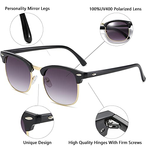Image of Retro Semi Rimless Sunglasses Half Frame UV400 Glasses for Men And Women
