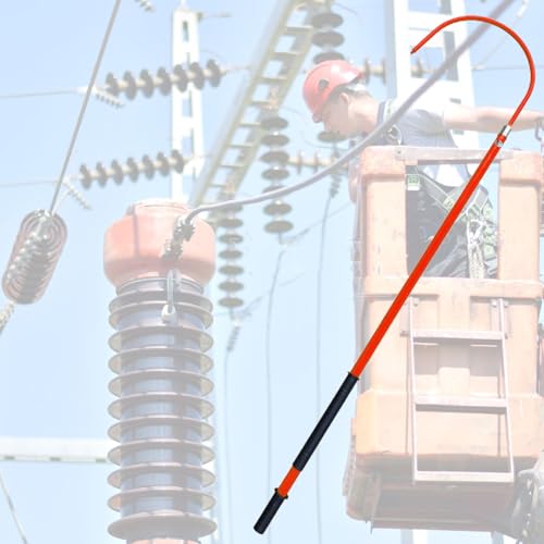 Rescue Hook Insulated Rescue Hook For Electric Vehicle Repairs Lightweight Portable High Voltage Electrical Safety Tool For 10kv 35kv 110kv, Electric Vehicles, Electrical Gear(Vermelho,5M/197IN/16.4FT