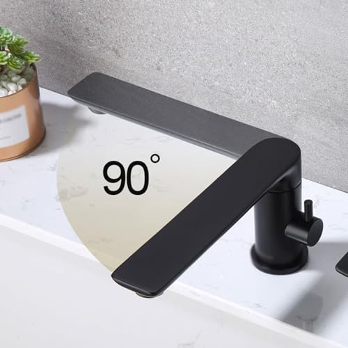 Mitigeur de baignoire noir design haut de gamme 3 trous finition mat de qualité