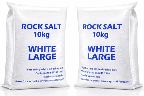 Bag of Grit Rock Salt Deicing | White Grit Rock Salt for Weeds De-Icing Salt Grit for Paths Driveways & Roads of Snow & Ice (20kg)