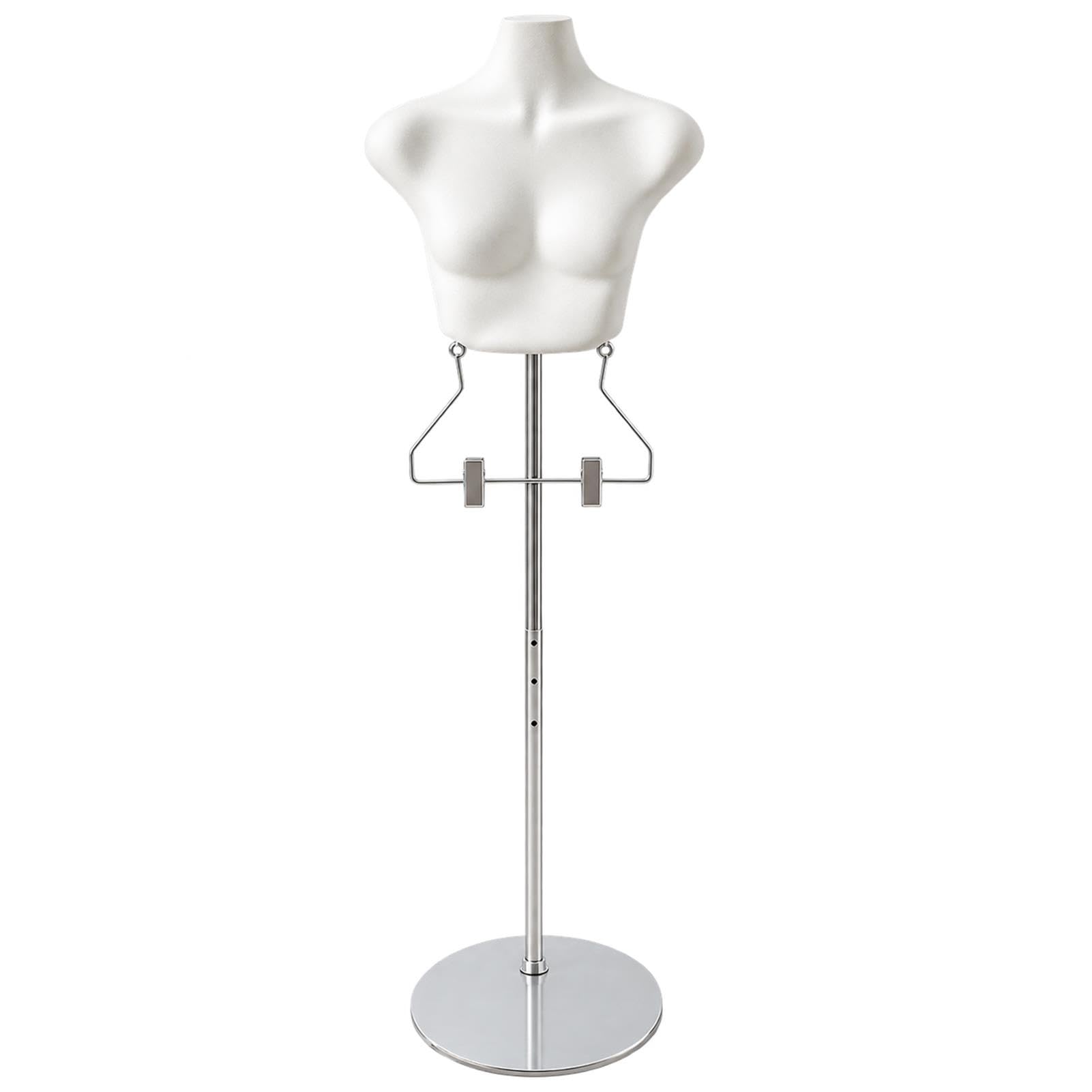 Maniquí De Torso con Expositor Metálico De Altura Regulable