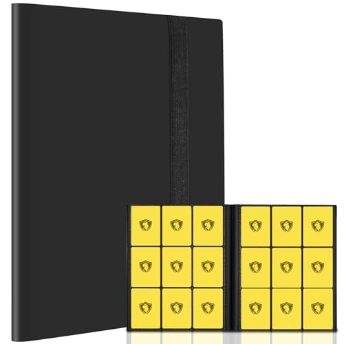 Fonwill Card Binder 9 Pocket, Premium Card Book for 360 Cards, Sturdy Card Album for Collectible Cards, Side-Loading Card Collection Folder for TCG, MTG, Other Game Cards, Sport Cards, Black