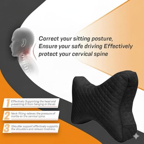 Image of Car Neck Rest Pillow | Ultrasoft Pillow for Comfortable Car Rides |Headrest Pillow - Pack of 2 | Memory Foam| Best for Long & Short Travel |Memory Foam Car Seat Head Rest Pillow for Neck