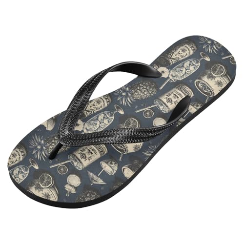 Flip Flop Sandals Vintage Tropical Pattern Print for Women Men Beach Outdoor XS2