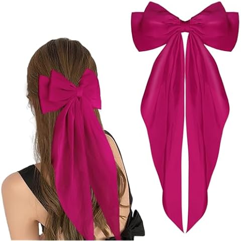 WLLHYF Long Tail Satin Bow Hair Clip Cover