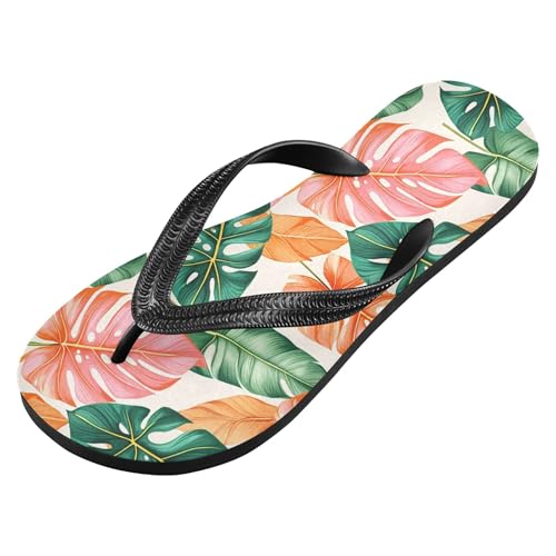 Burbuja Tropical Jungle Leaves Flip Flops for Women Men, Soft Thong Sandals Rubber Slippers for Pool Beach Essentials2