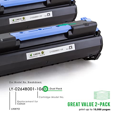 Linkyo Compatible Toner Cartridge Replacement For Canon 106 0264B001Aa (Black, 2-Pack) #TOP1