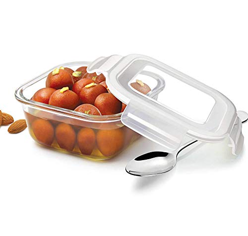 Treo By Milton Store Fresh Square Glass Storage Container, 665 ml...