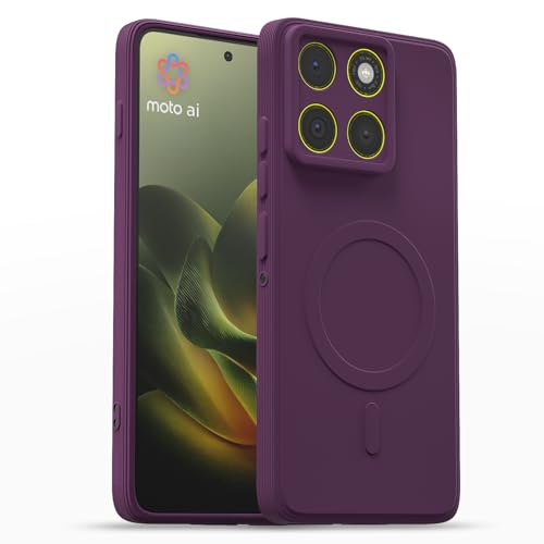 Image of Pikkme Back Cover for Motorola Moto Edge 70 5G Soft Matte Silicone Mag-Safe Design (Mag-Safe Not Support) Camera Protection | Slim Fit Bumper Cover (Purple)