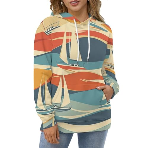 Sweat à capuche voilier confortable et chaud taille S mixte