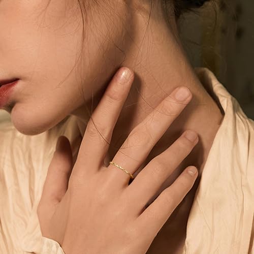Gold Rings for Women 14K Gold Plated Rings Promise Wedding Rings for Valentine's Day Wedding Rings for Women Men Size 7-112