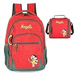 Kit Mochila de Costas Magali Melancia Vermelha + Lancheira
