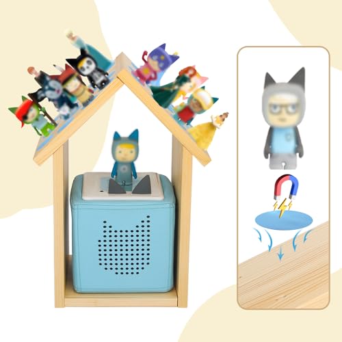 for Tonie Shelf,Tonies Storage with 40Pcs Adhesive Metal Plate for Creative Tonie Box Magnetic Shelf for Tonie Figures,Characters for Kids