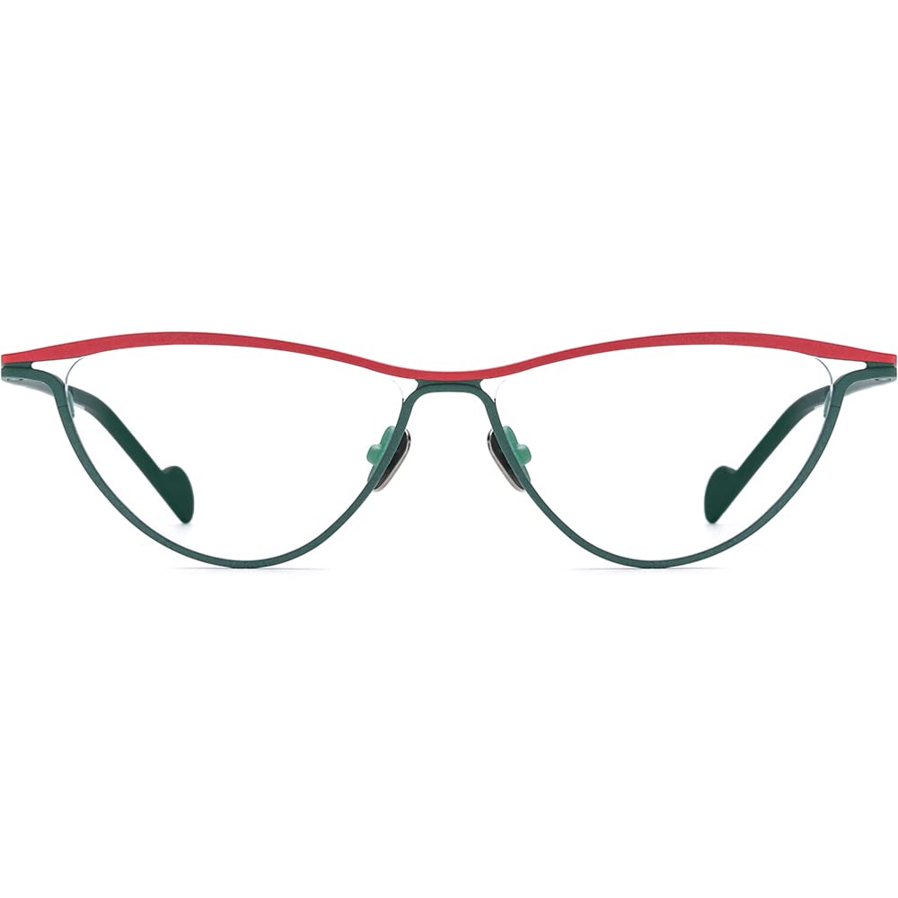 FONEX Colorful Pure Titanium Glasses Frame Women Retro Round Eyeglasses