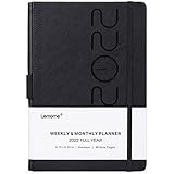 2022 Planner - Weekly, Monthly and Year Planner with Pen Loop, to Achieve Your Goals & Improve Productivity, January 2022 - December 2022, Thick Paper, Inner Pocket, 5.75' x 8.25', Black