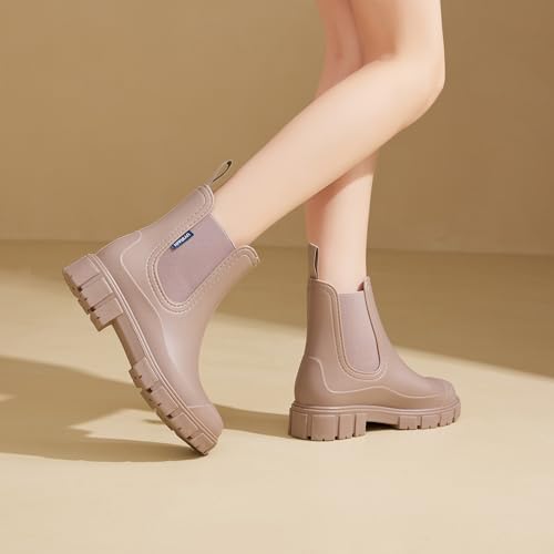 Image of WOWSTICK Women's Ankle Rain Boots Waterproof Lightweight Slip Resistant Fashion Garden Booties