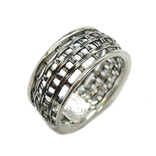Bague en argent sterling 925 poinçonnée, l'élégance de la large bande